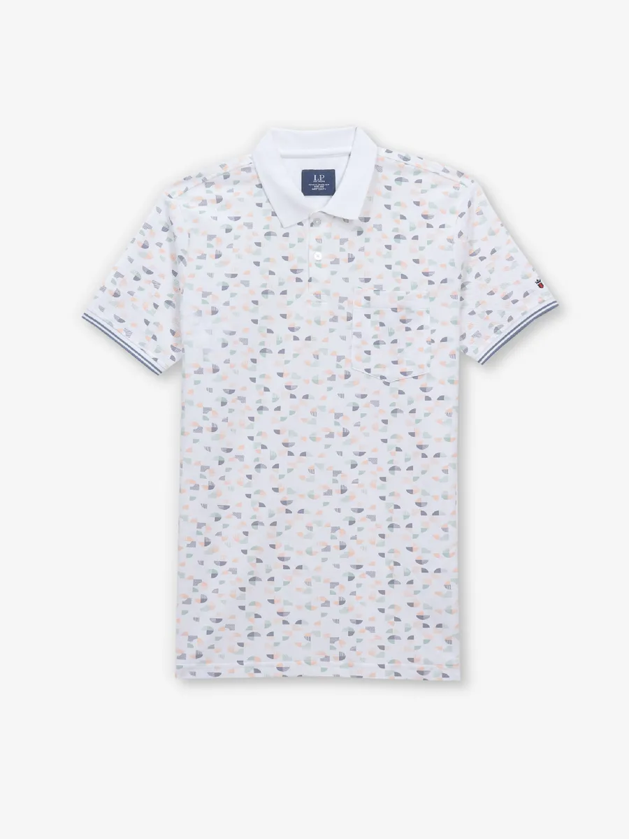 LOUIS PHILIPPE casual  white printed cotton t-shirt