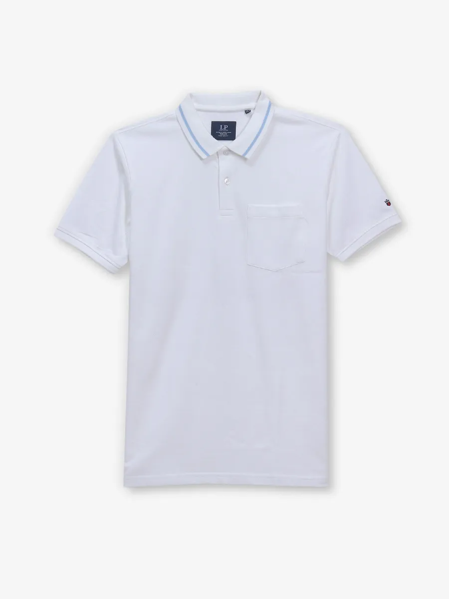 LOUIS PHILIPPE cotton white slim fit t-shirt