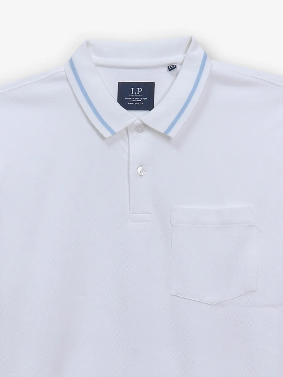 LOUIS PHILIPPE cotton white slim fit t-shirt