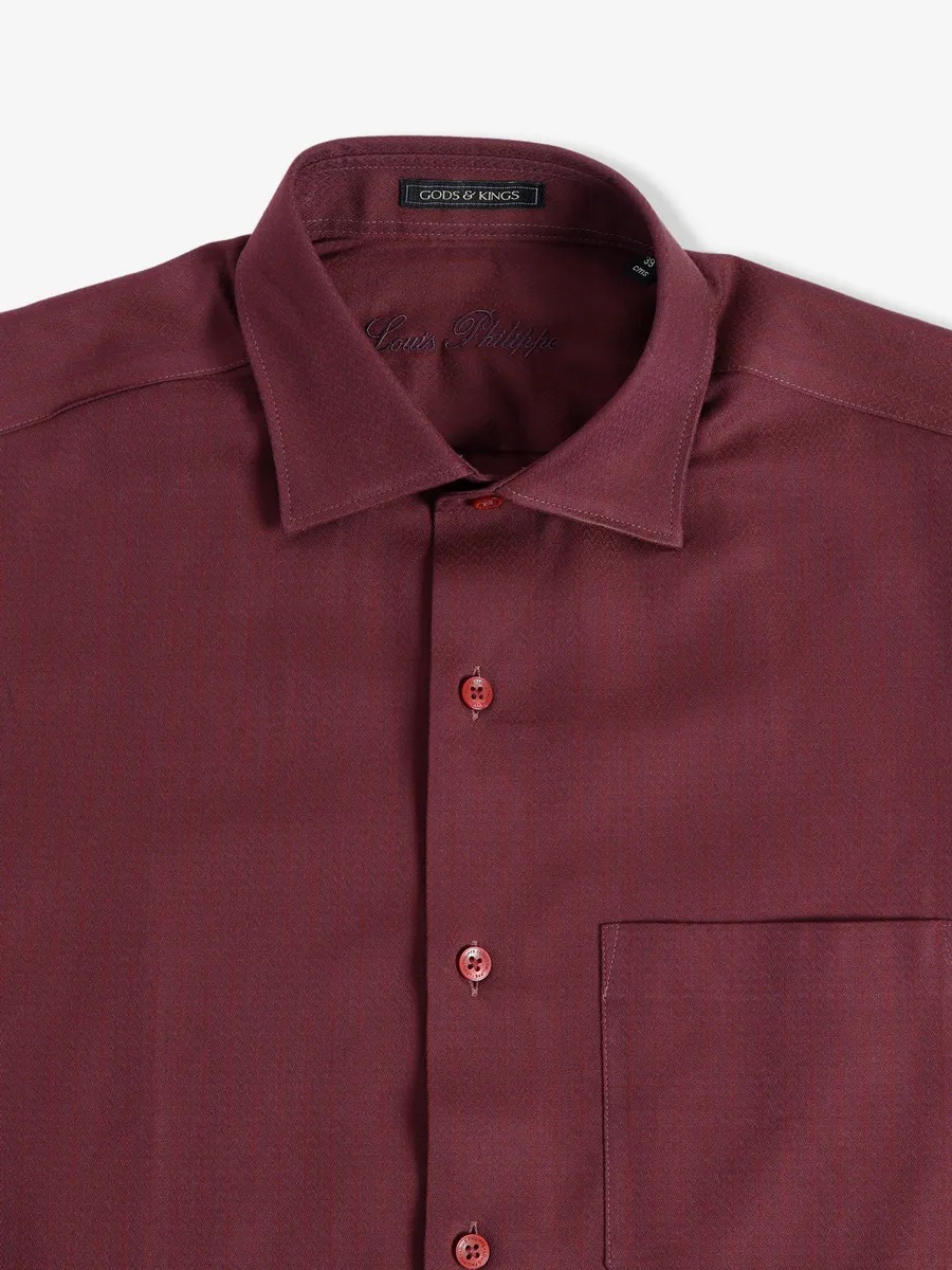 Louis Philippe cotton wine plain shirt