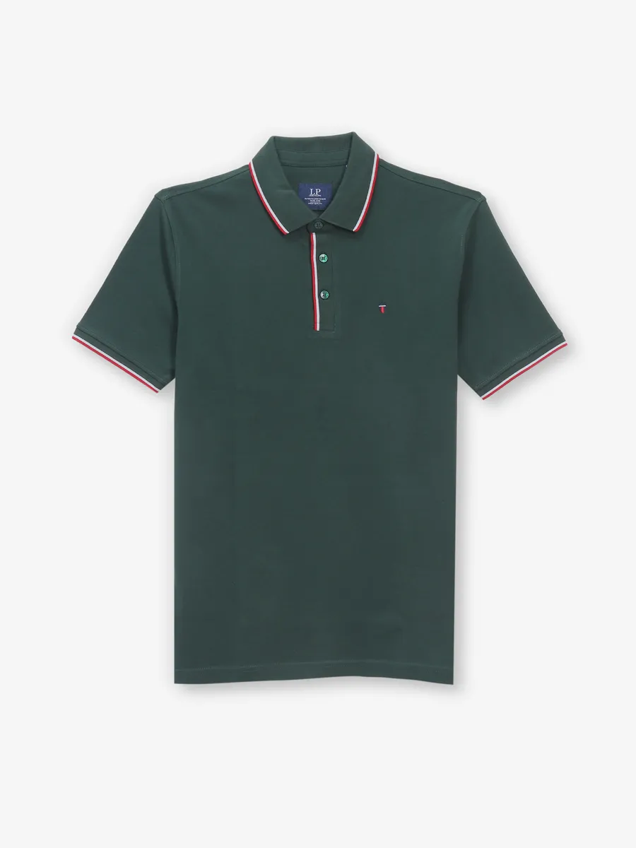 LOUIS PHILIPPE deep green polo t-shirt