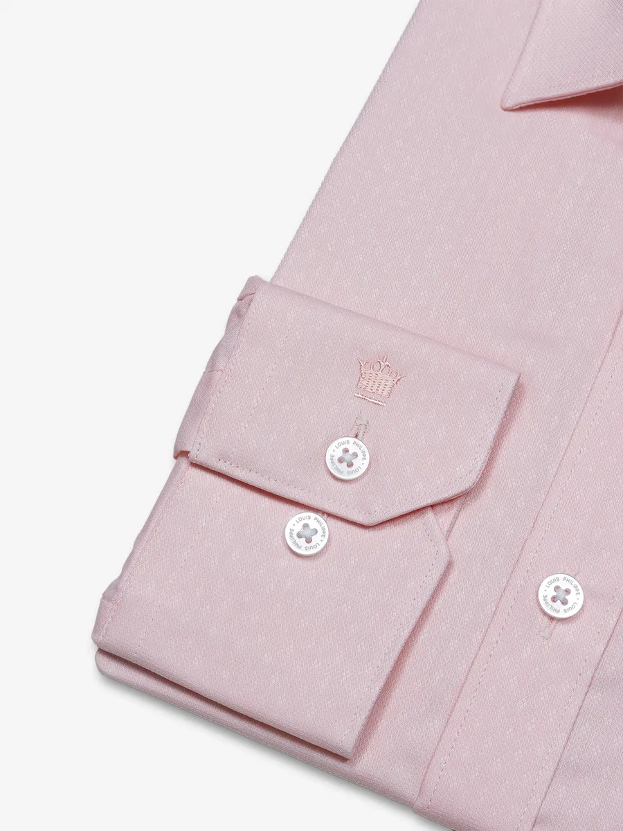 Louis Philippe light pink texture shirt