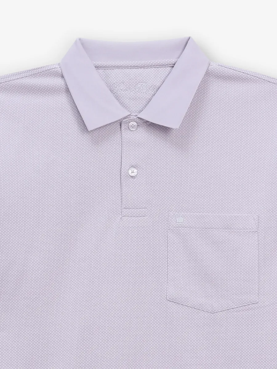LOUIS PHILIPPE light purple textured cotton t-shirt