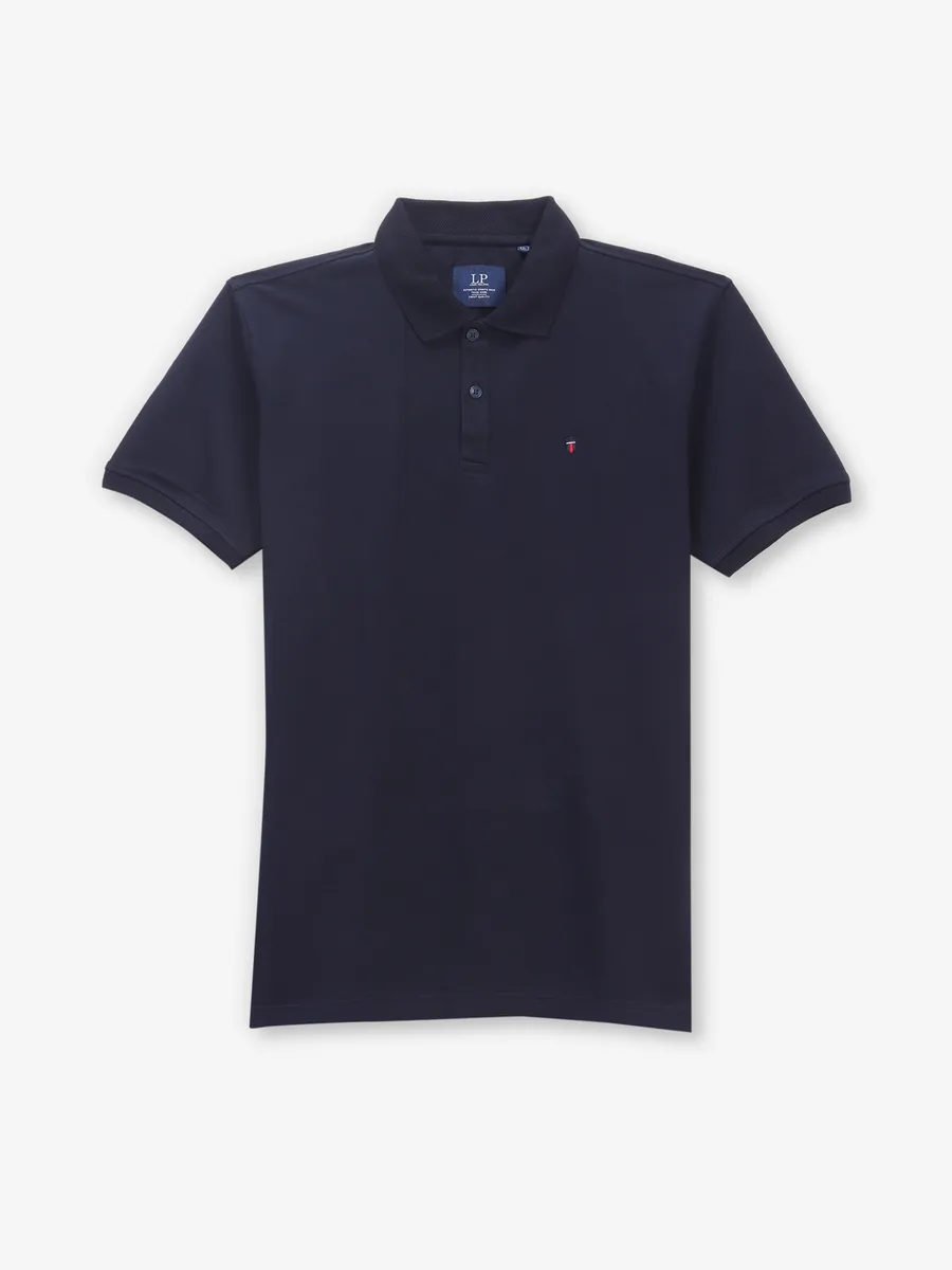 LOUIS PHILIPPE navy blue cotton polo t-shirt