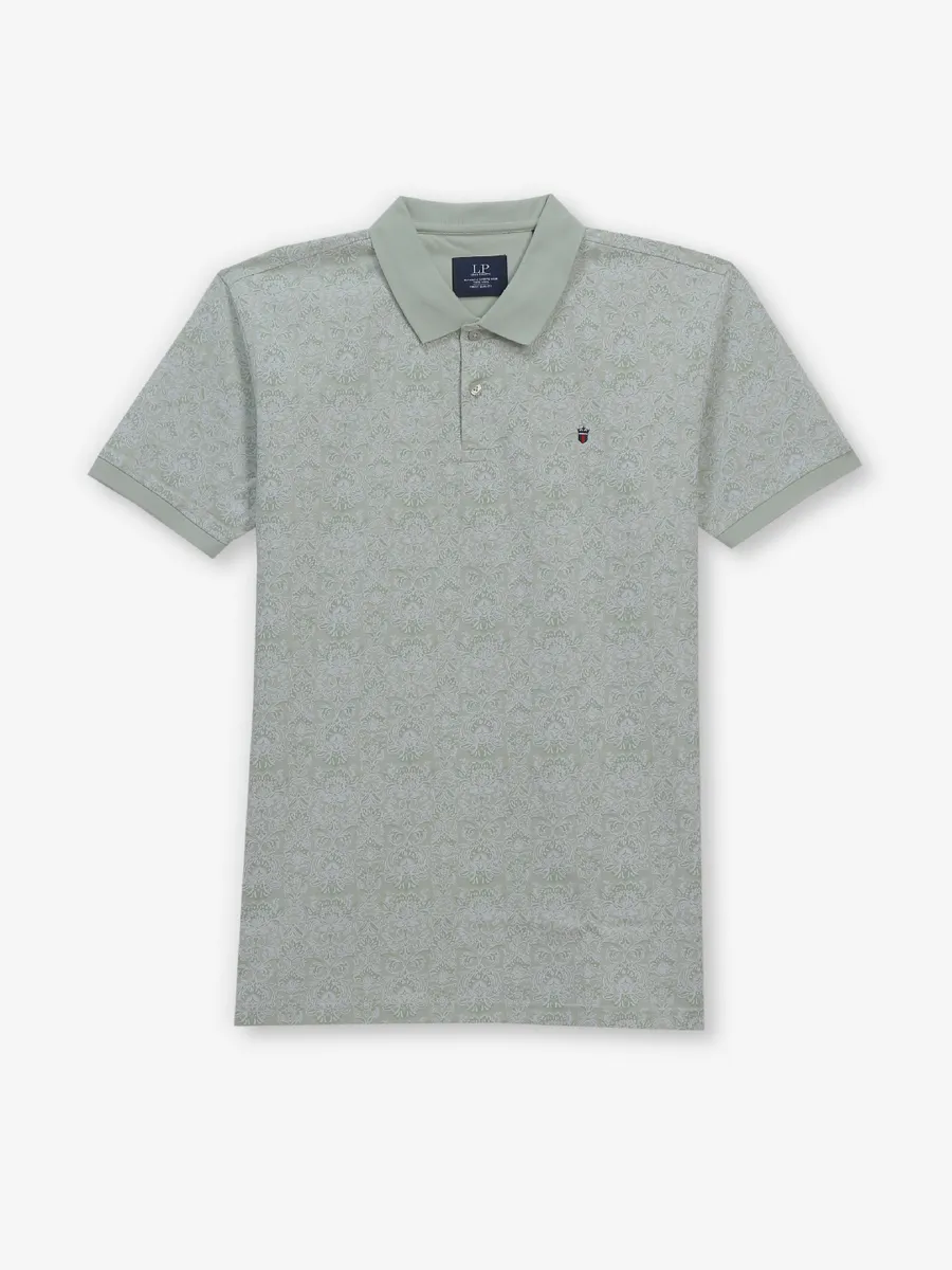 LOUIS PHILIPPE pista green printed t-shirt