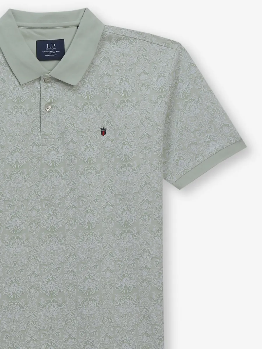 LOUIS PHILIPPE pista green printed t-shirt