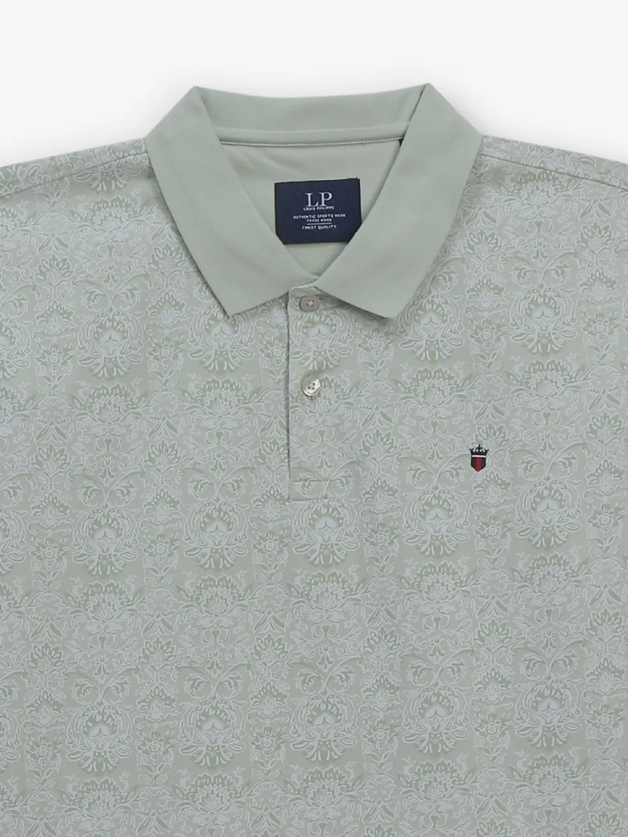 LOUIS PHILIPPE pista green printed t-shirt