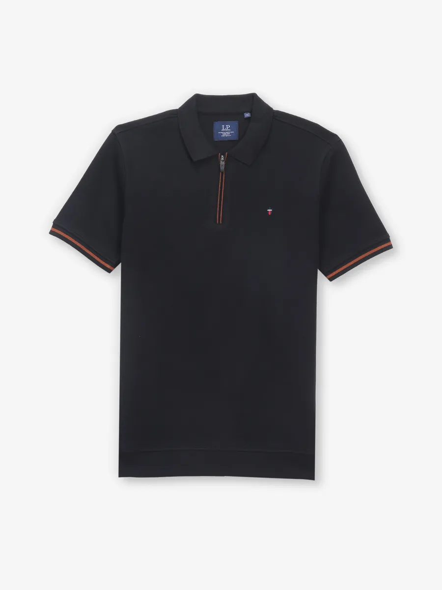 LOUIS PHILIPPE plain black cotton t-shirt