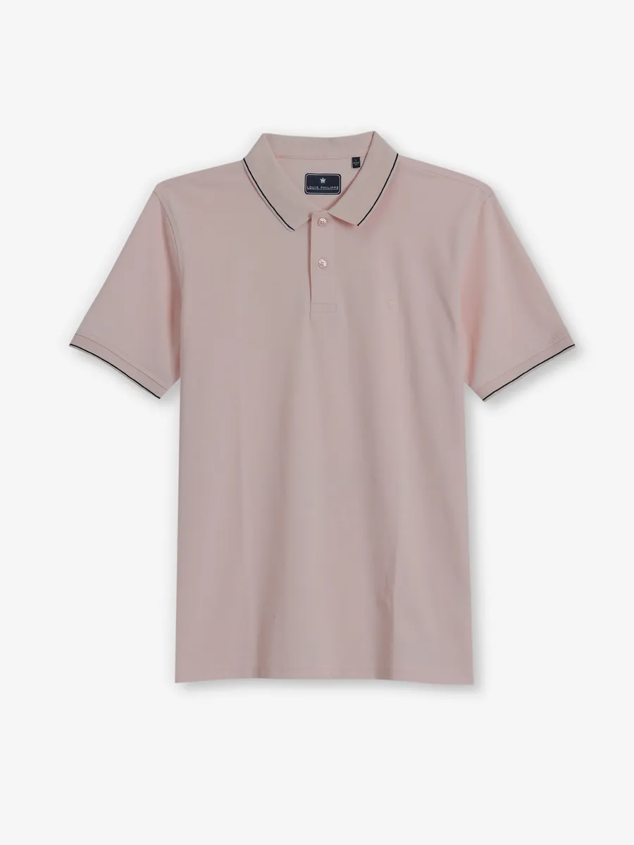 LOUIS PHILIPPE plain peach cotton t-shirt