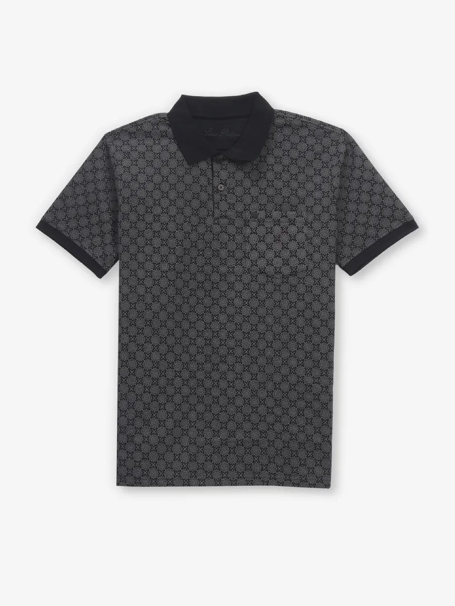 LOUIS PHILIPPE printed black cotton t-shirt