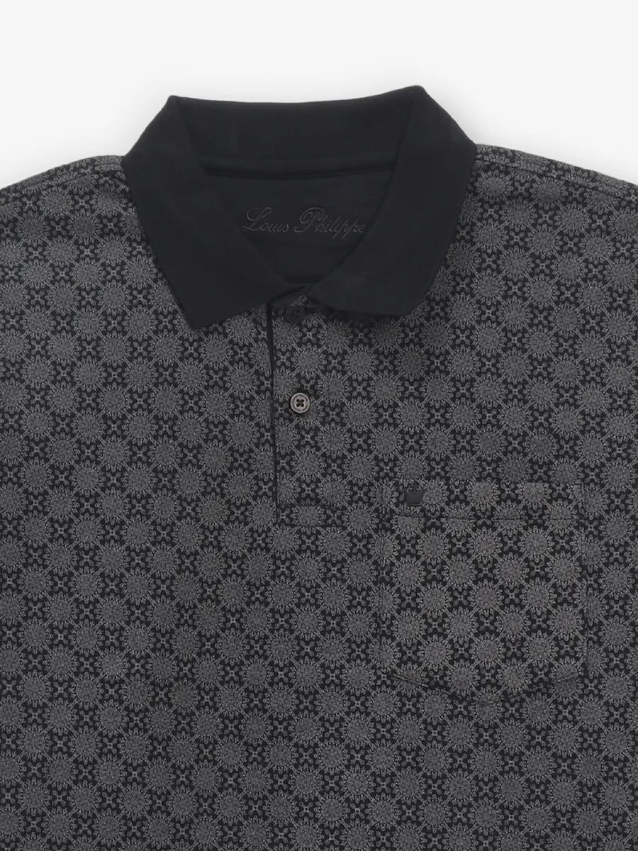 LOUIS PHILIPPE printed black cotton t-shirt