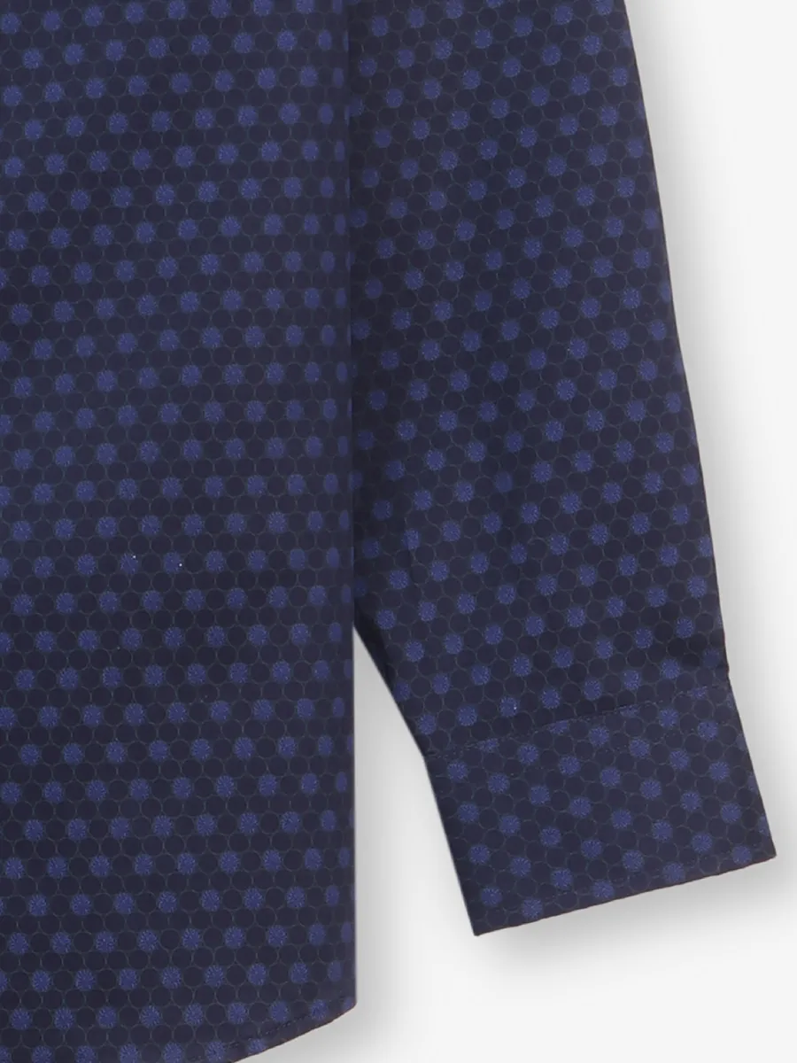 LOUIS PHILIPPE printed dark blue cotton shirt