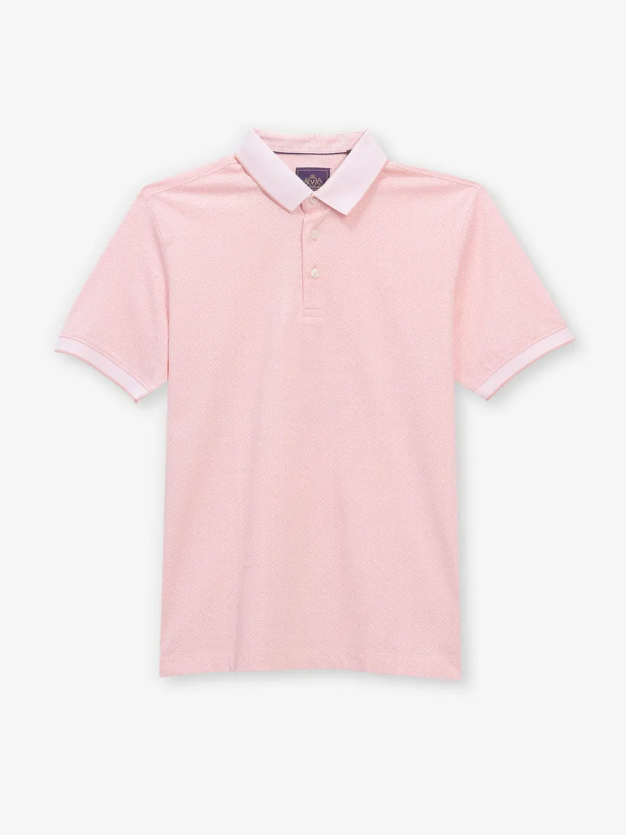 LOUIS PHILIPPE printed peach cotton t-shirt