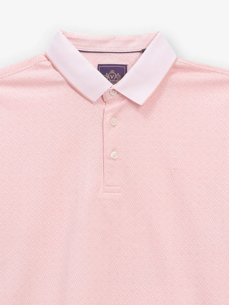 LOUIS PHILIPPE printed peach cotton t-shirt
