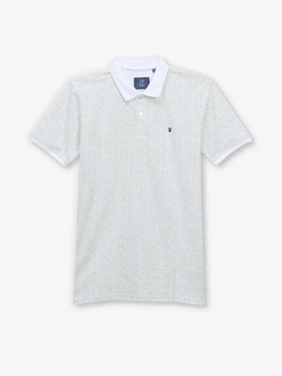 LOUIS PHILIPPE printed white cotton slim fit t-shirt