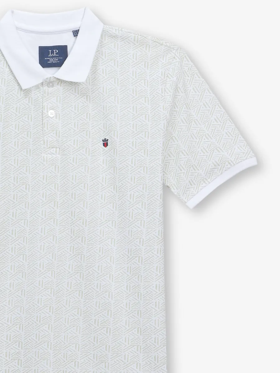 LOUIS PHILIPPE printed white cotton slim fit t-shirt