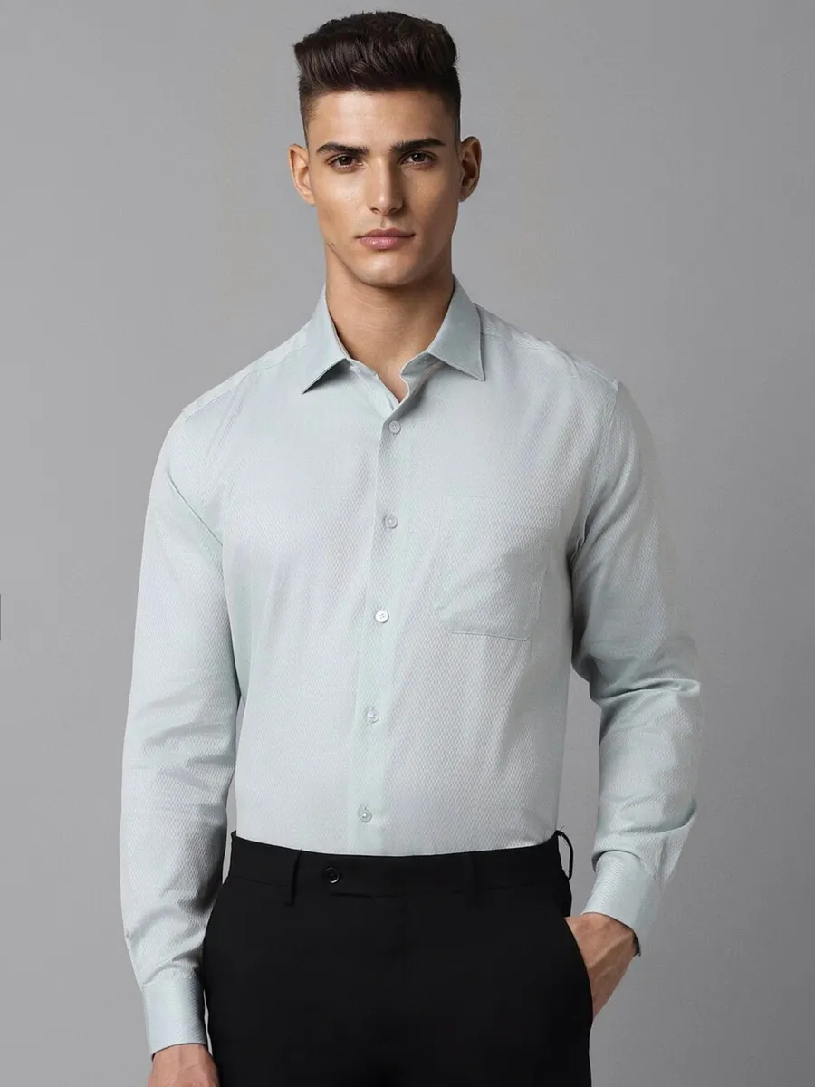 LOUIS PHILIPPE texture grey cotton shirt