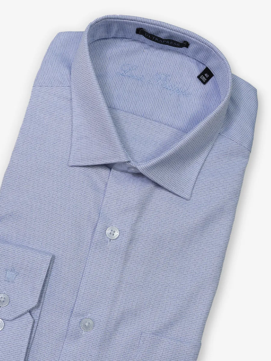 LOUIS PHILIPPE textured light blue slim fit formal shirt