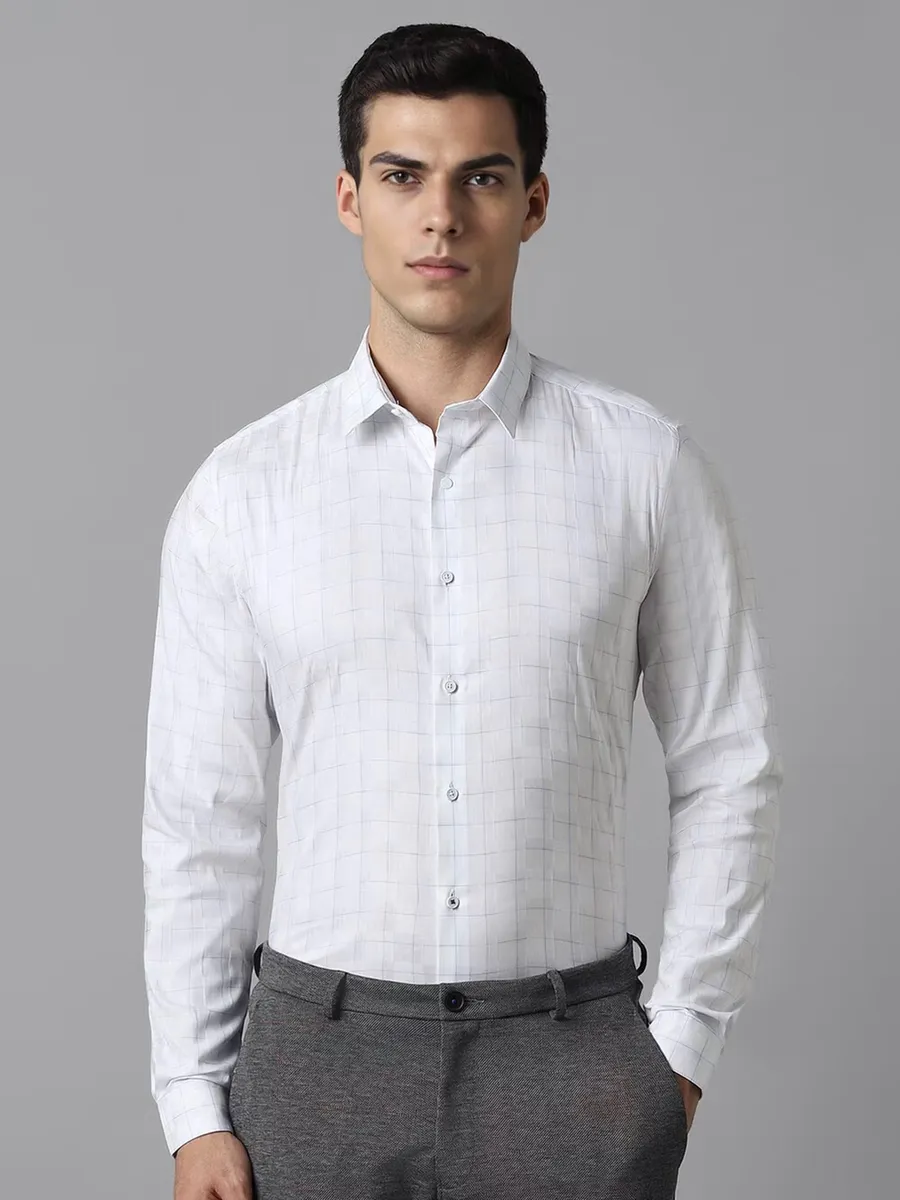 LOUIS PHILIPPE white checks cotton shirt