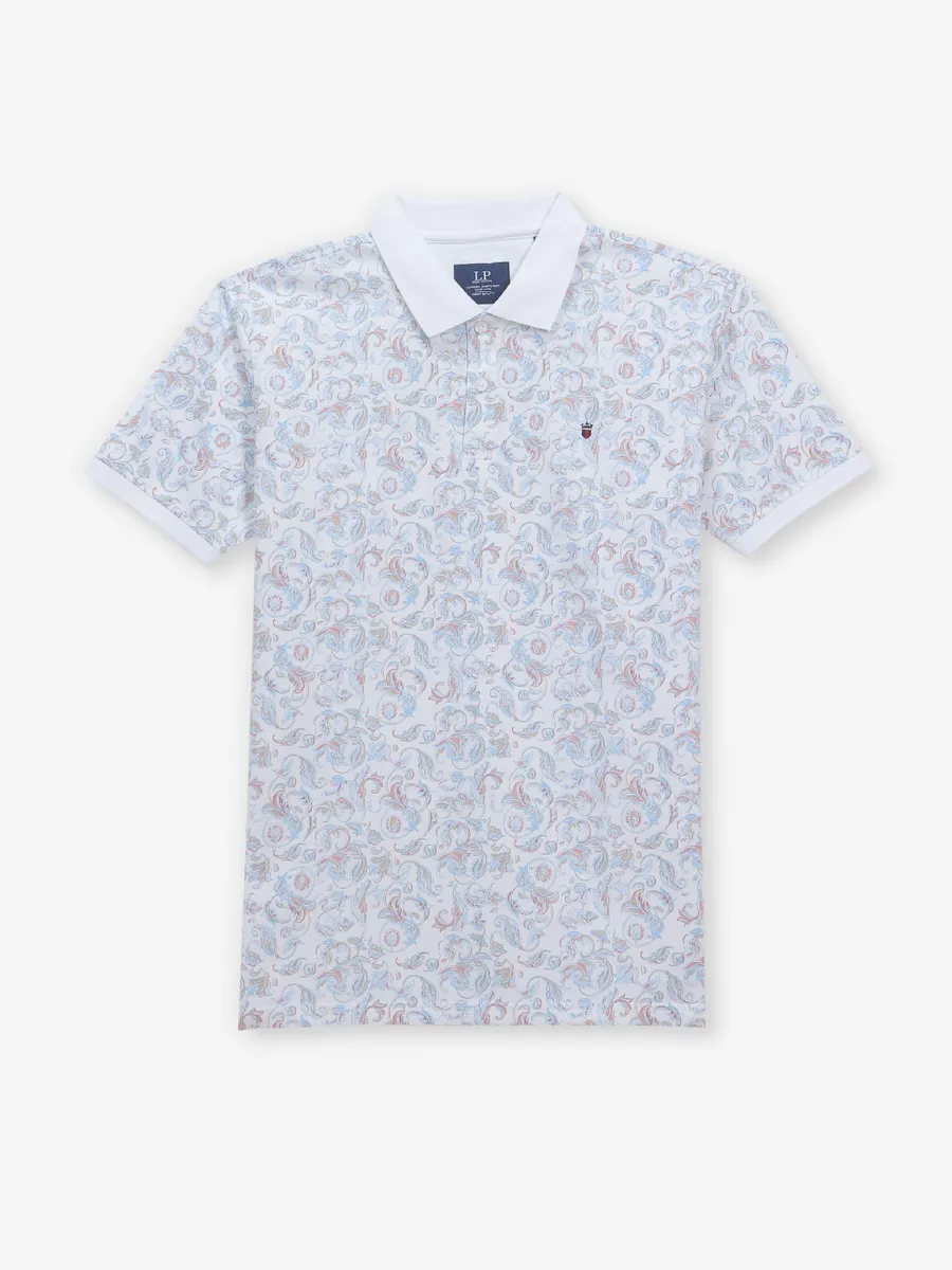 LOUIS PHILIPPE white cotton t-shirt for men