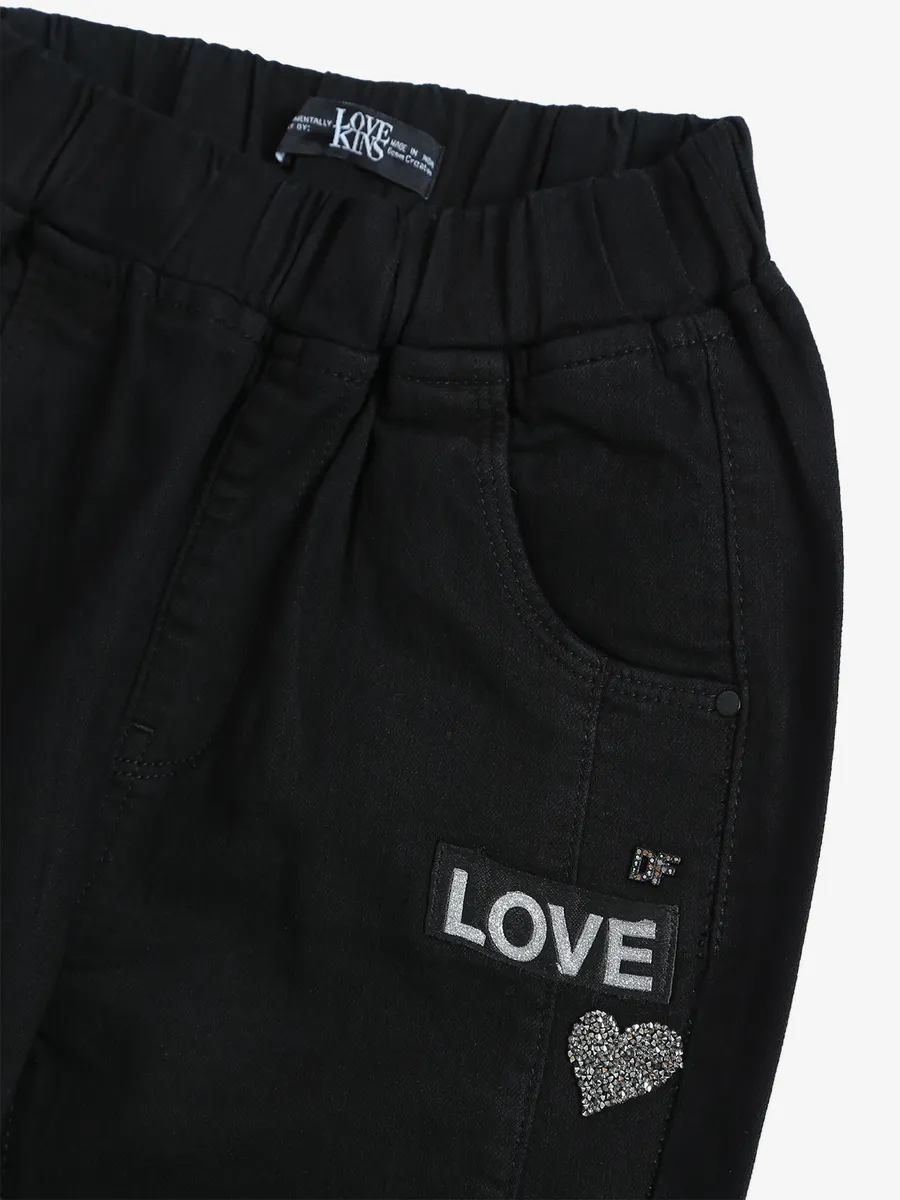 Lovekins black denim joggers