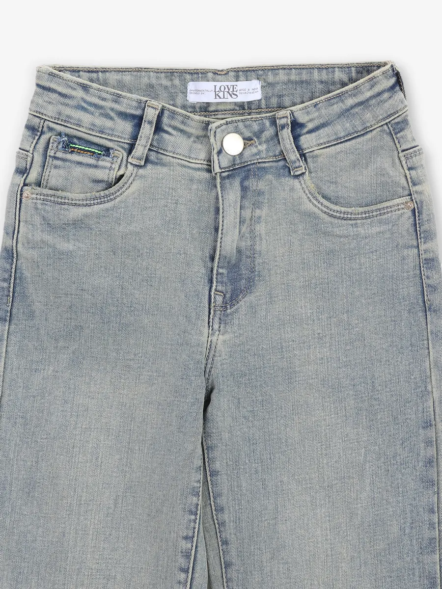 LOVEKINS grey washed straight jeans