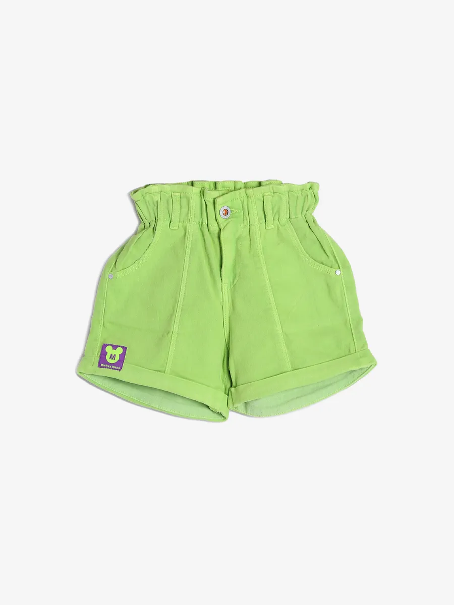 Lovekins solid green cotton shorts