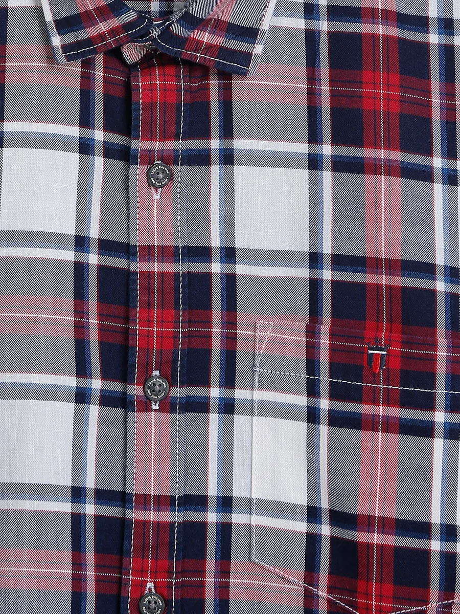 LP red and navy checks slim fit shirt