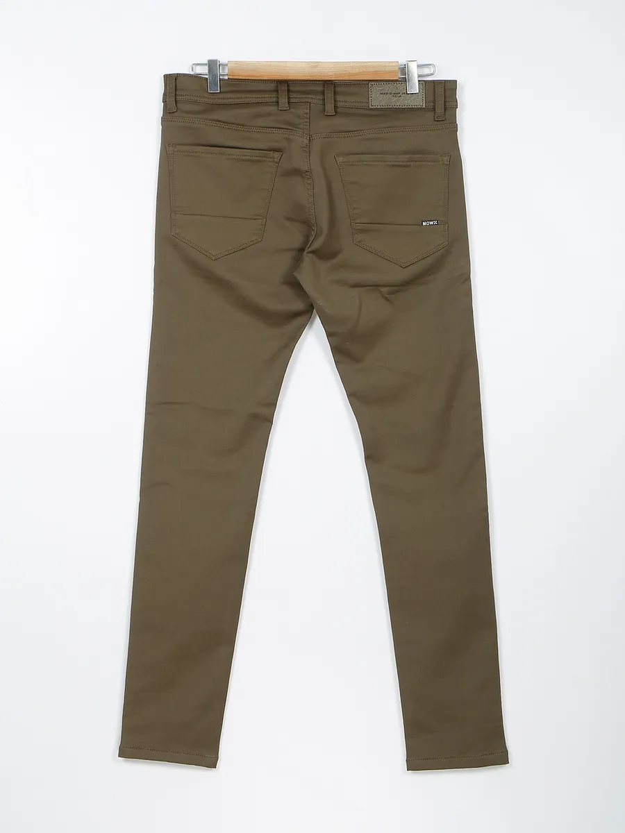 Mad O Wat solid slim fit jeans in khaki