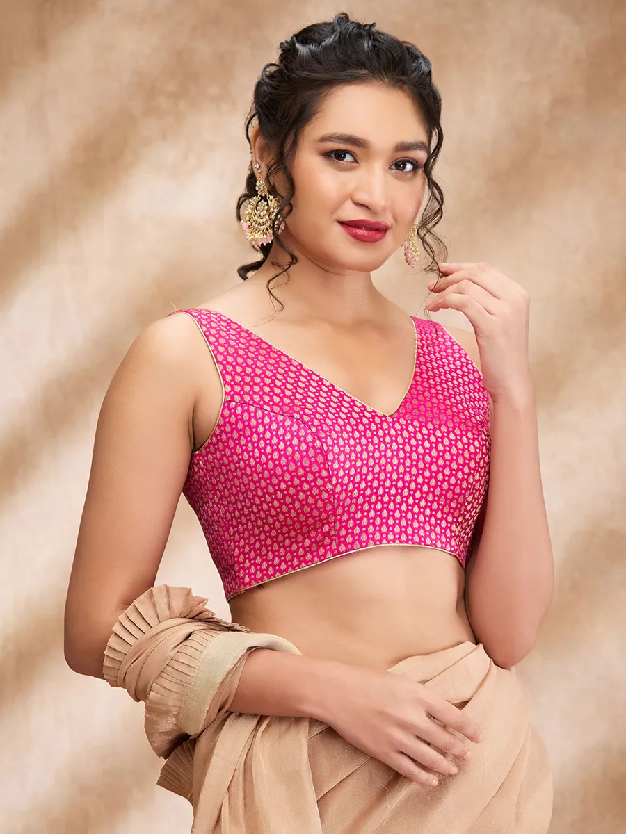 Magenta silk designer blouse for women