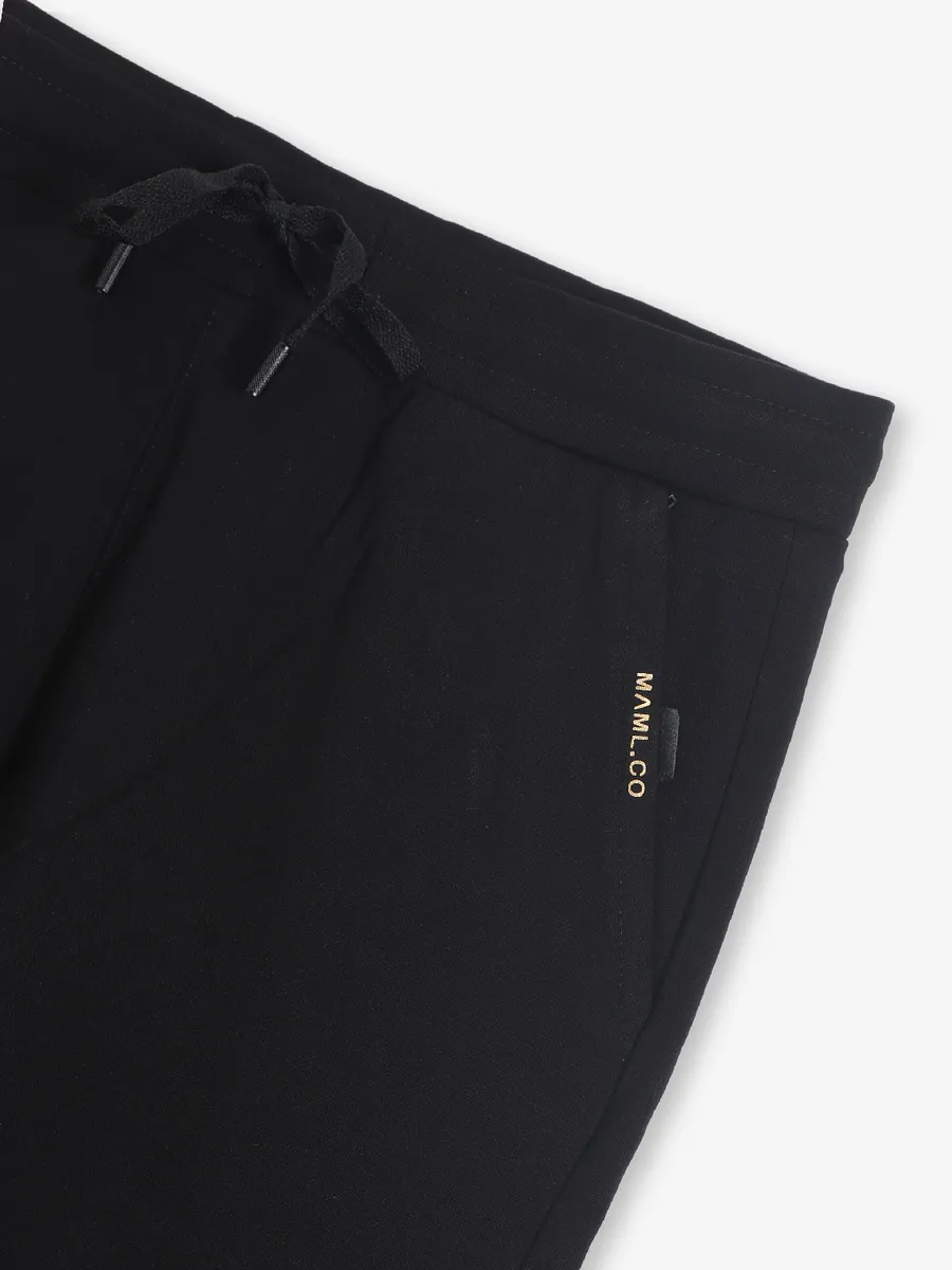 MAML solid black cotton trouser