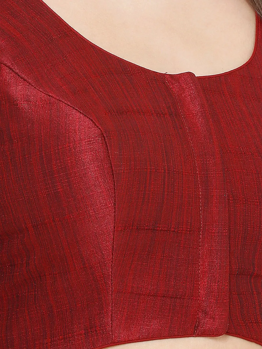 Maroon plain blouse in silk