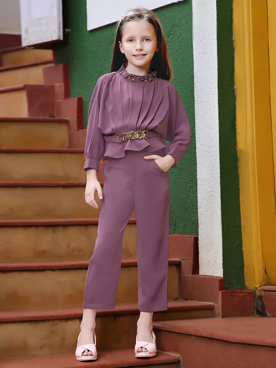 Mauve purple terry rayon co ord set