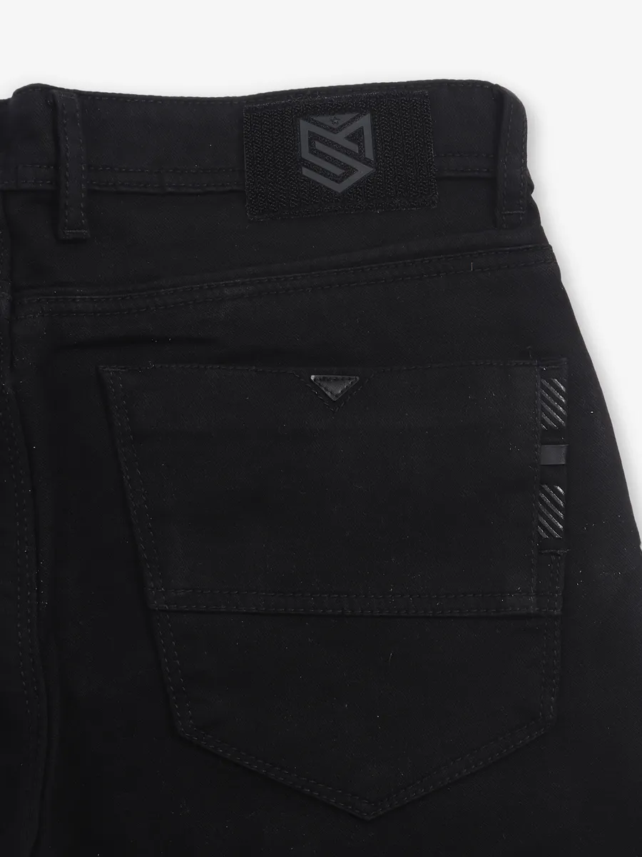 MD SWORD narrow fit black solid jeans