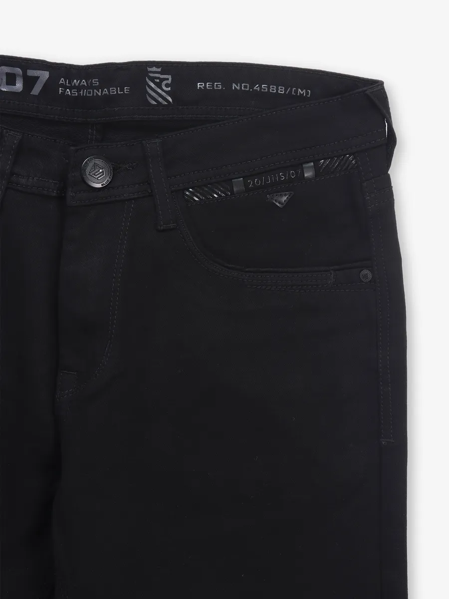 MD SWORD narrow fit black solid jeans