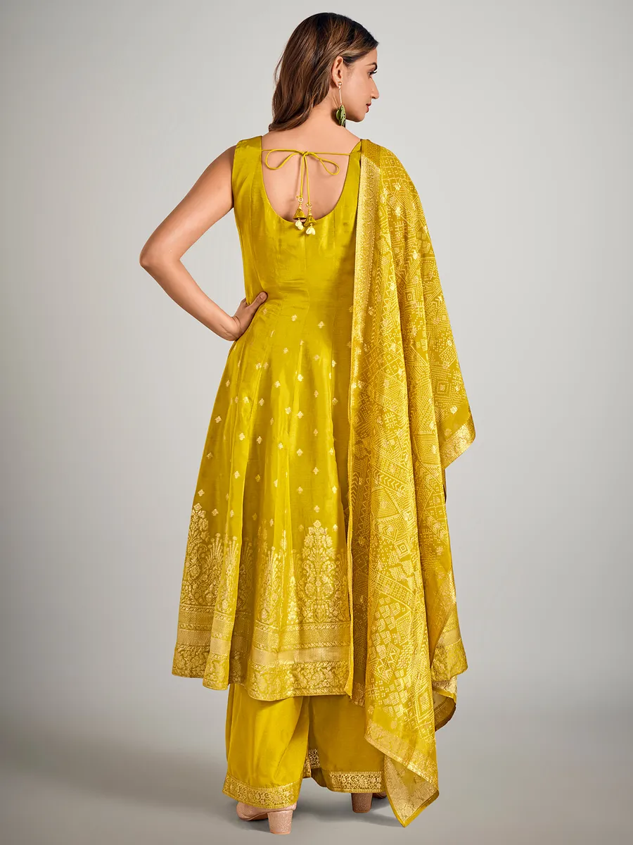 Mehendi green pakistani cotton silk palazzo suit