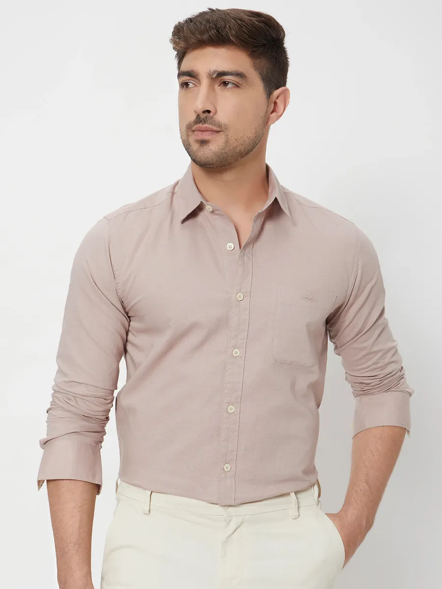 MUFTI beige cotton linen shirt