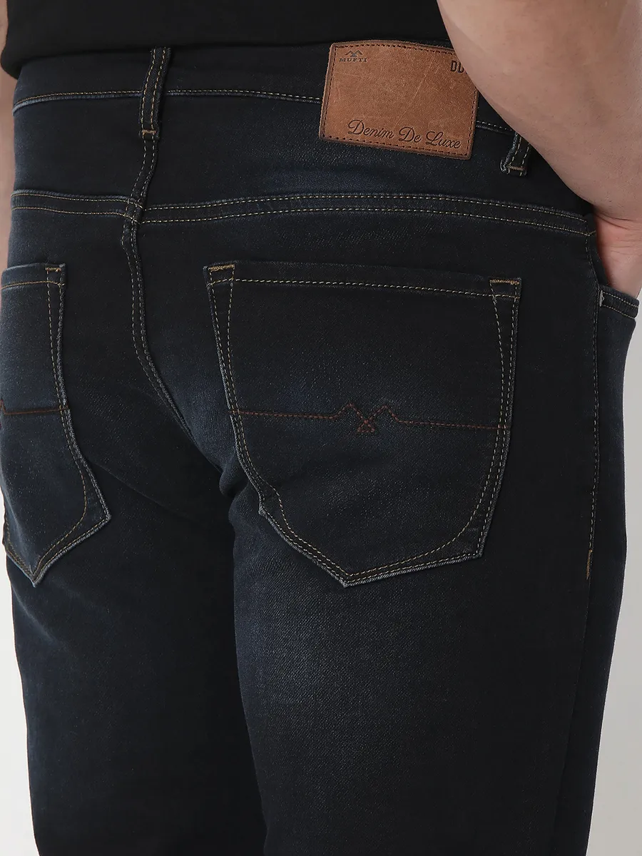 MUFTI black denim super slim fit jeans
