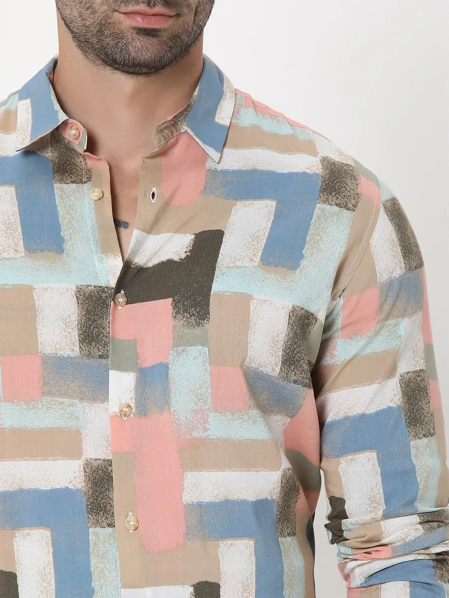 MUFTI multi color cotton shirt