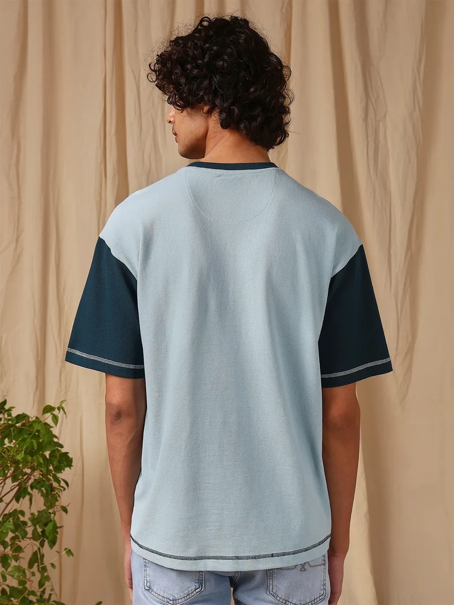 MUFTI sky blue cotton t-shirt