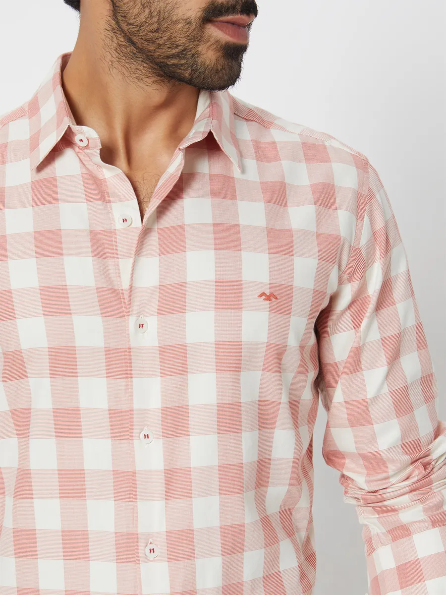 MUFTI white and red checks shirt