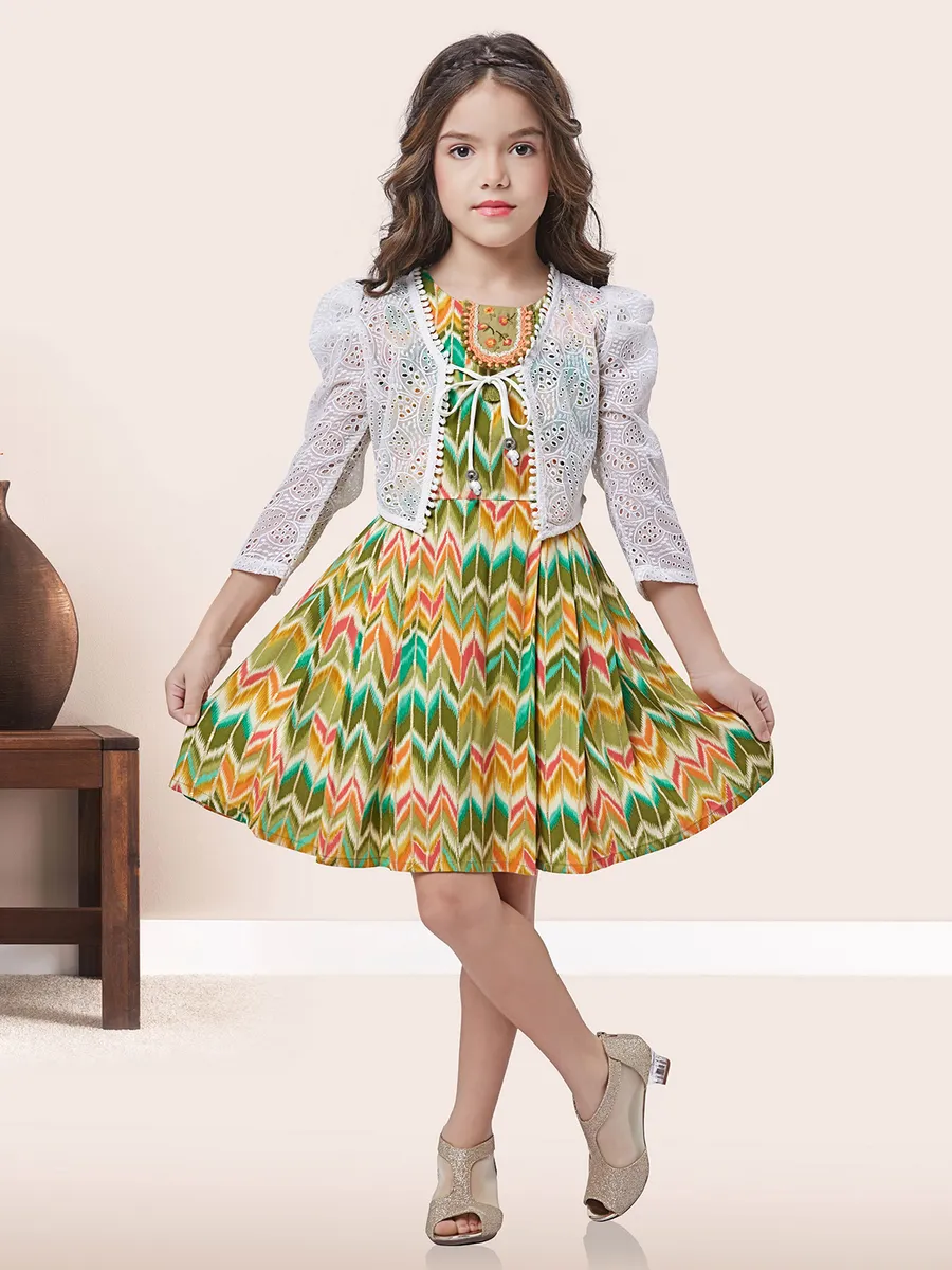 Multi color casual wear frock