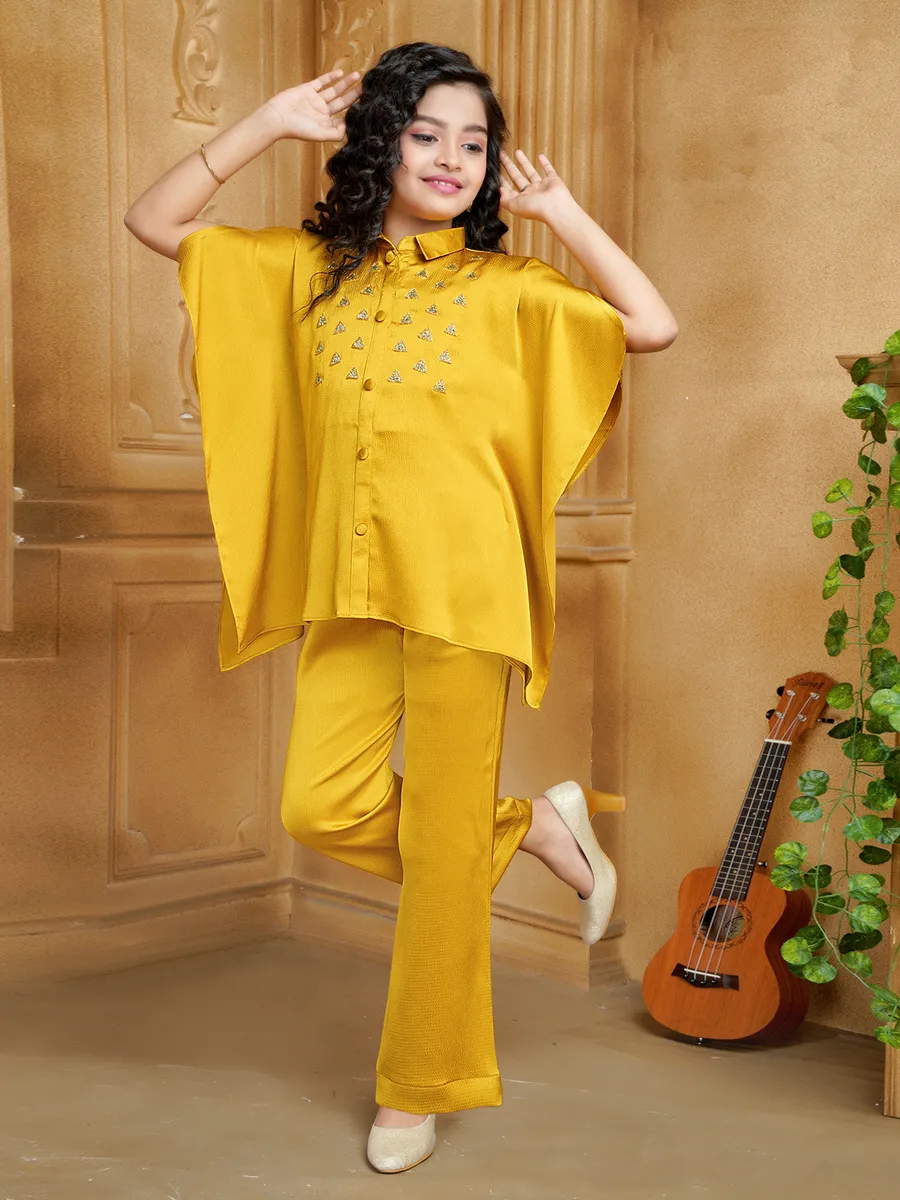 Mustard yellow kaftan style co ord set