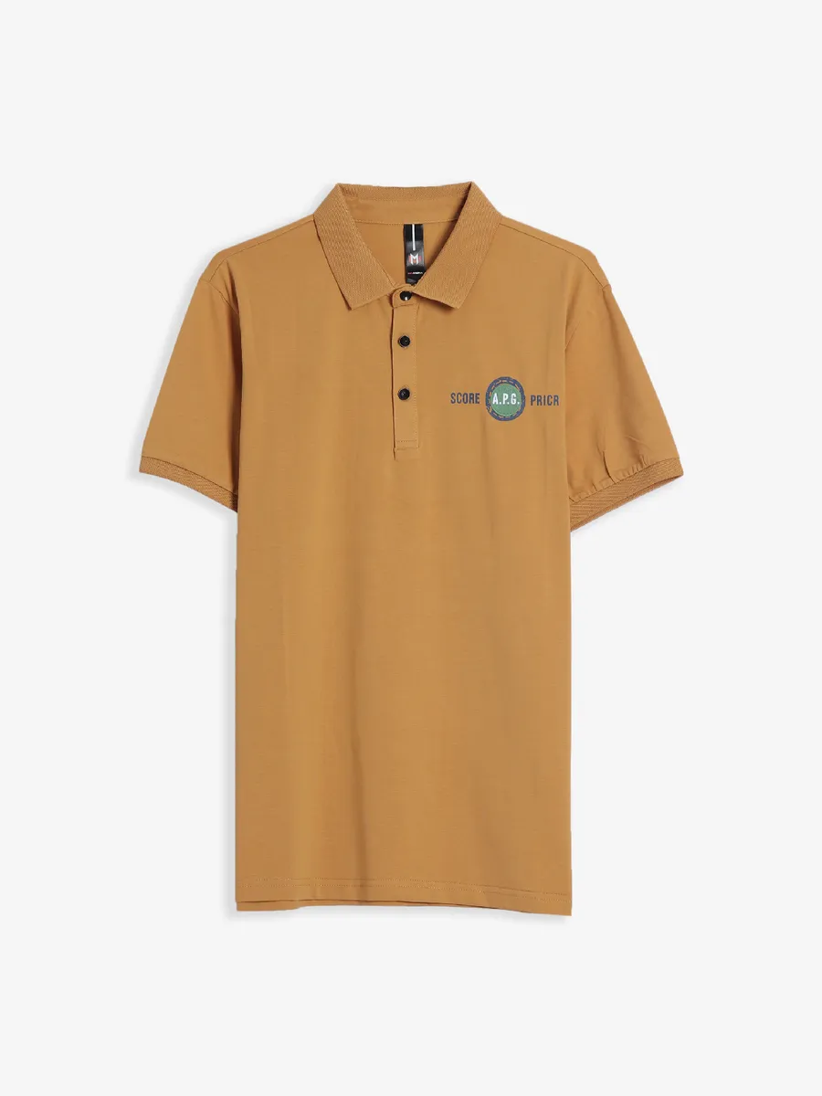 Mymera khaki cotton polo t shirt