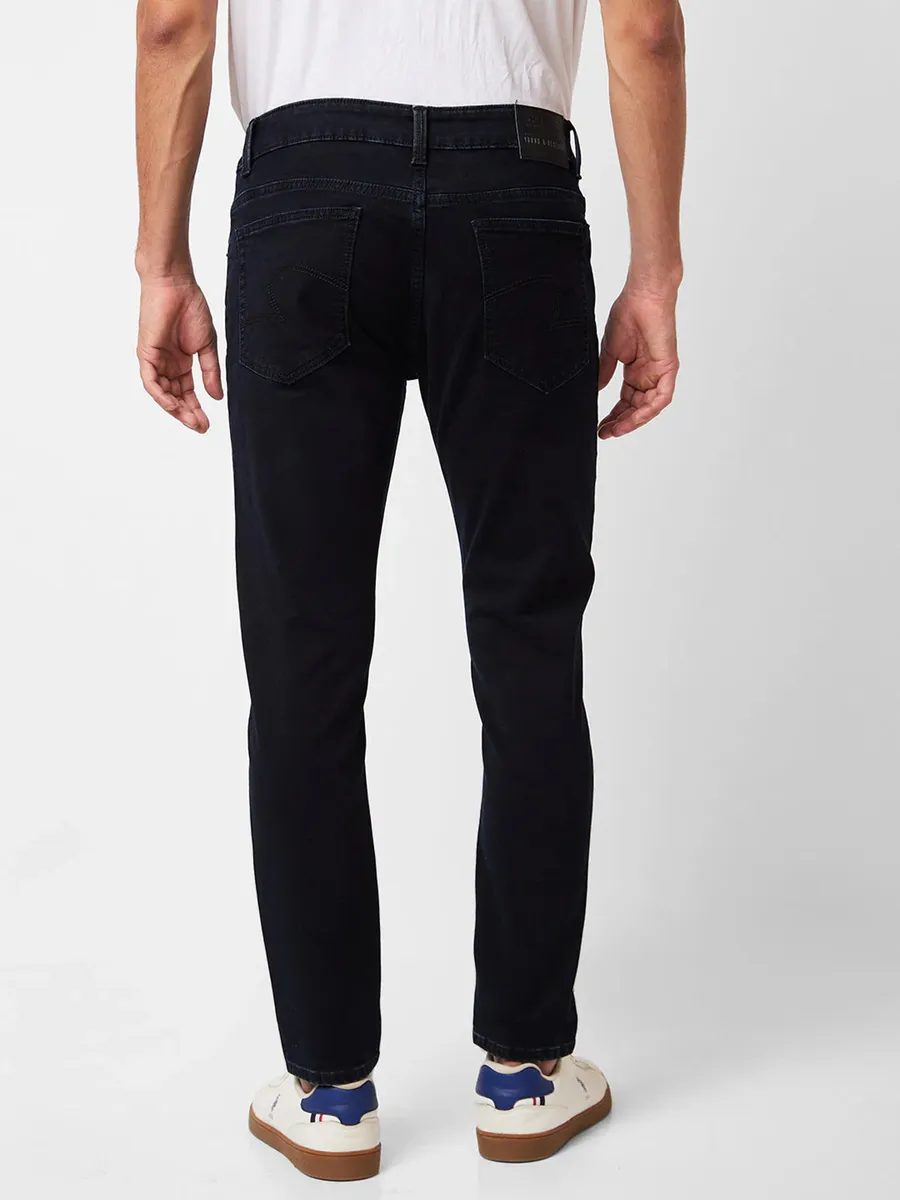 SPYKAR black solid slim fit jeans