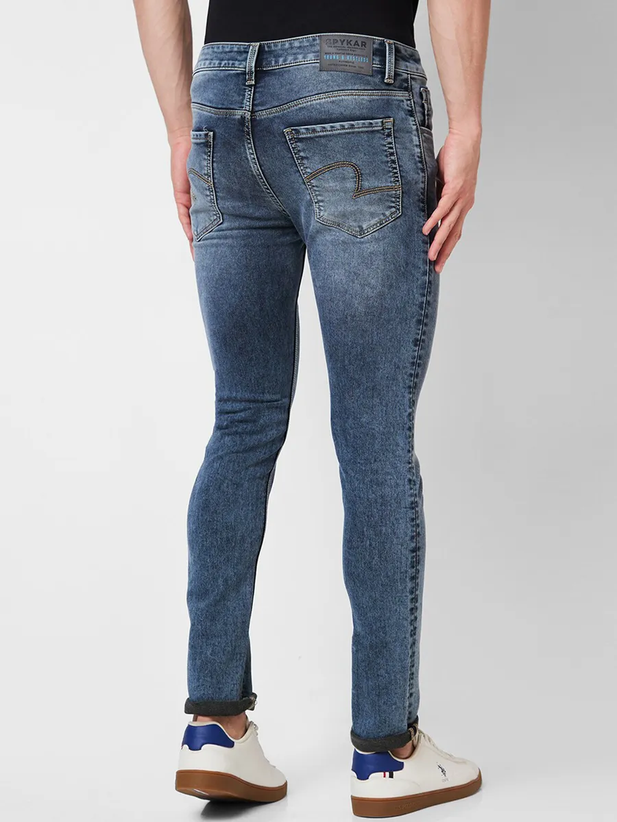 SPYKAR stone grey washed skinny fit jeans