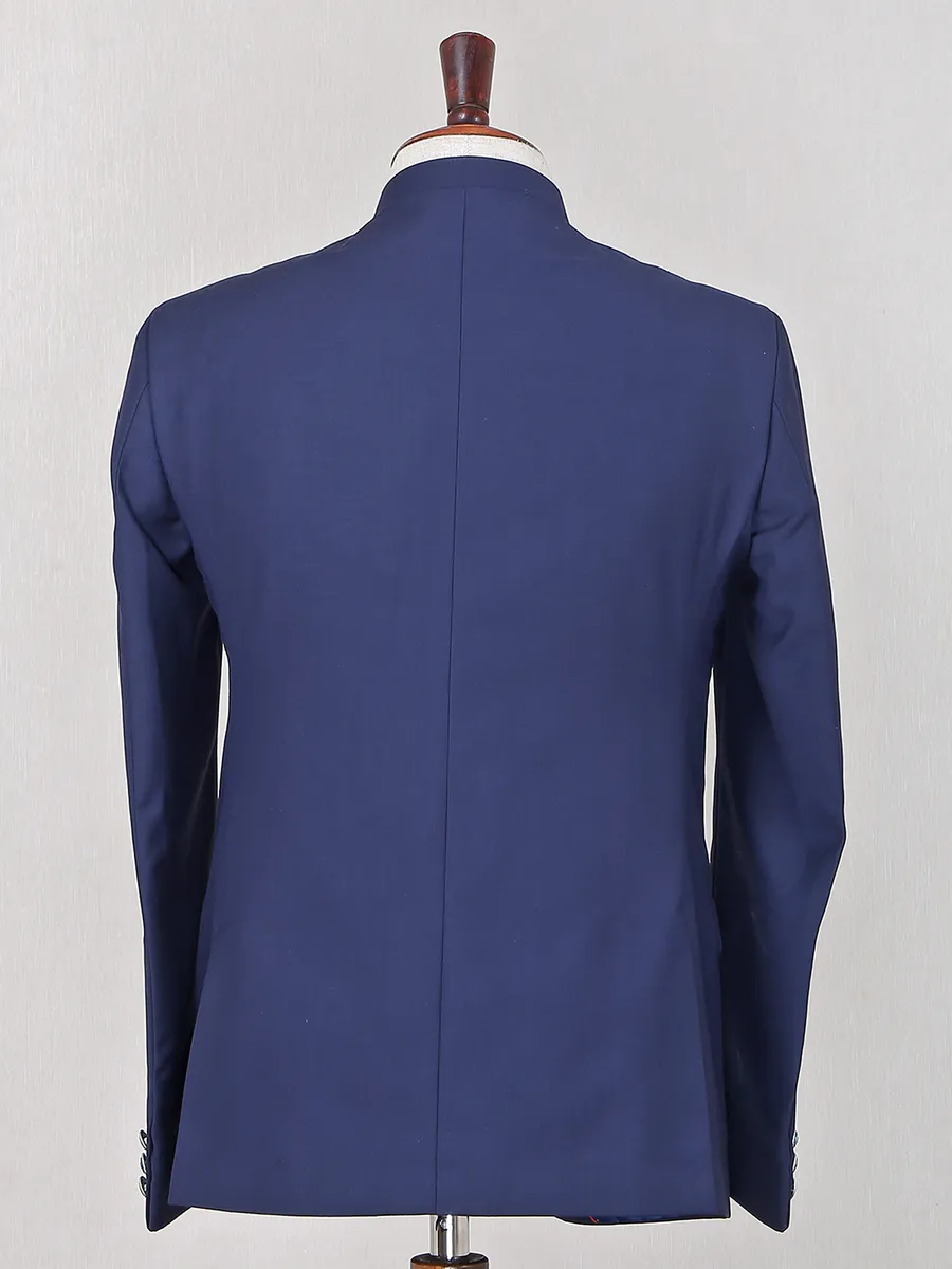 Navy color solid jodhpuri suit in terry rayon