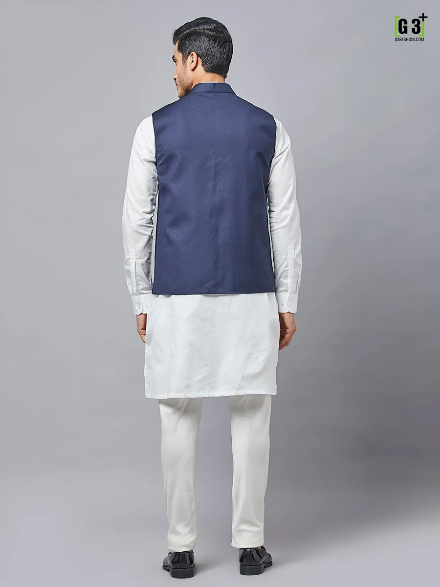 Navy cotton mens waistcoat set wedding special