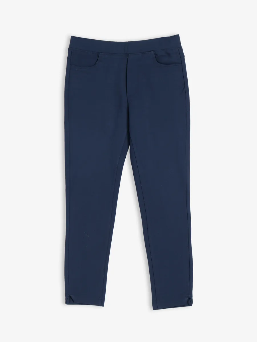 Navy cotton plain jeggings