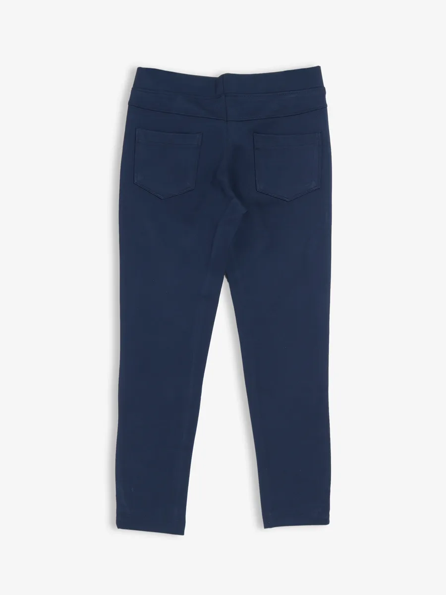 Navy cotton plain jeggings